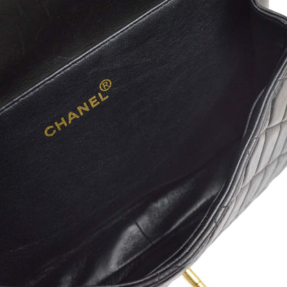 Chanel 1996-1997 Black Lambskin Double Sided Classic Flap Handbag