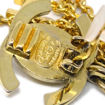 Chanel Dangle Turnlock Earrings Clip-On Gold 96P