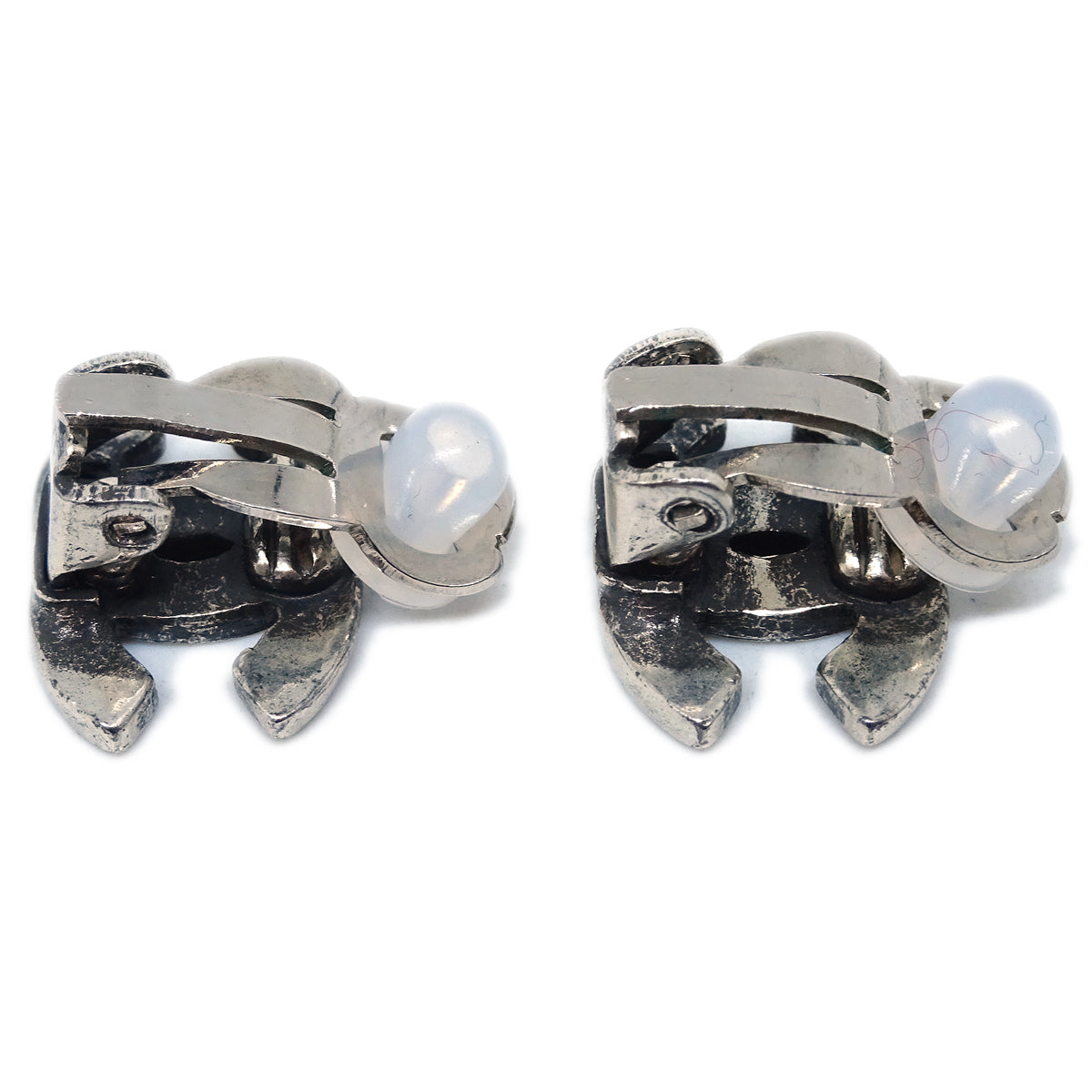 Chanel CC Earrings Clip-On Silver 99A