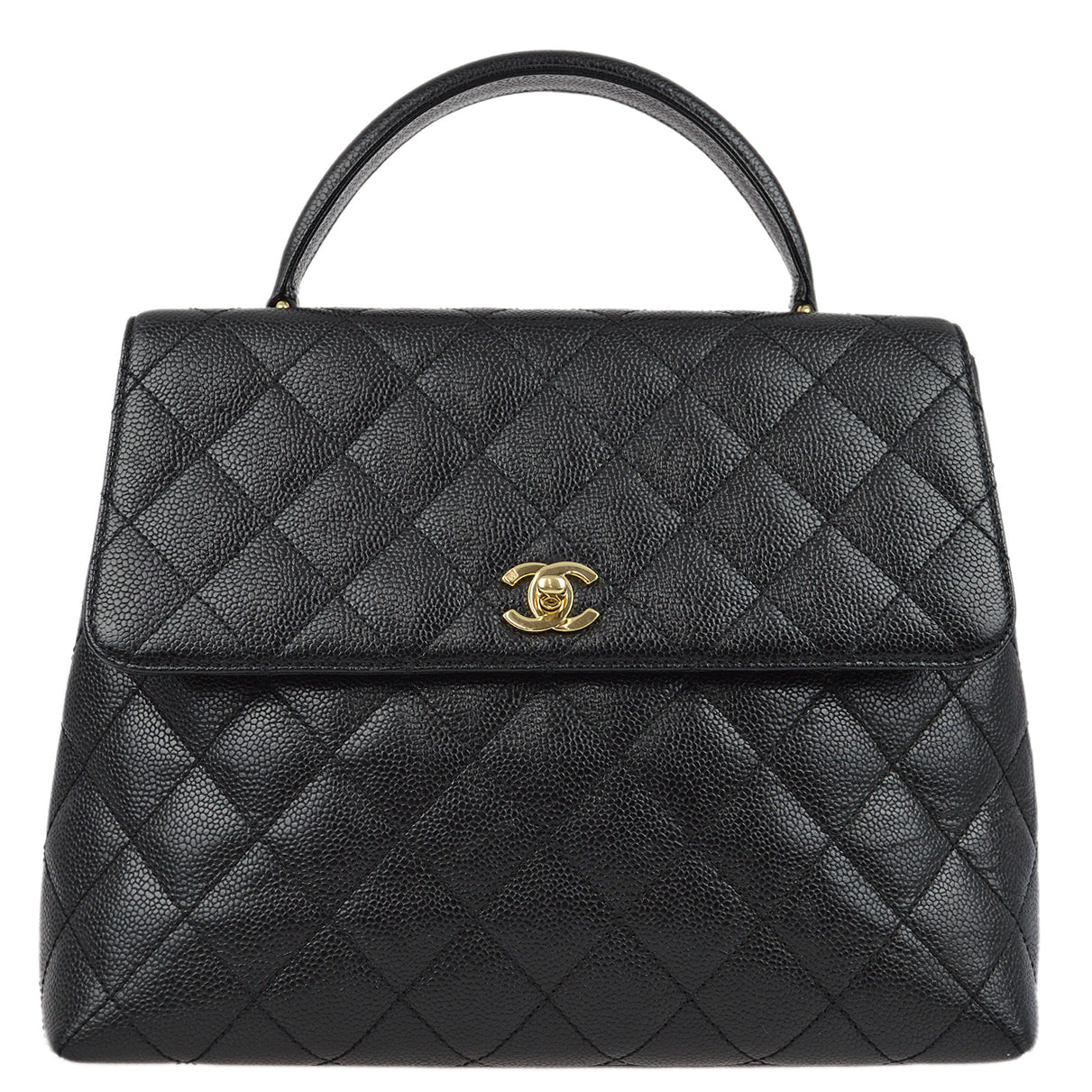 Chanel 2001-2003 Black Caviar Kelly Handbag