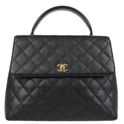 Chanel 2001-2003 Black Caviar Kelly Handbag
