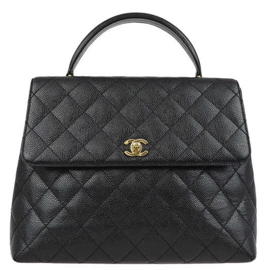 Chanel 2001-2003 Black Caviar Kelly Handbag
