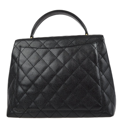 Chanel 2001-2003 Black Caviar Kelly Handbag