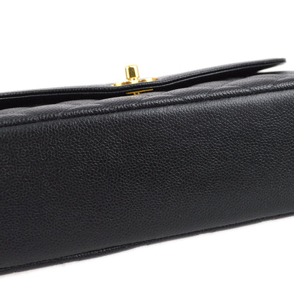 Chanel 1997-1999 Black Caviar Medium Diana Shoulder Bag