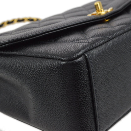 Chanel 1997-1999 Black Caviar Medium Diana Shoulder Bag