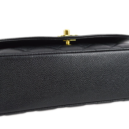 Chanel 1994-1996 Black Caviar Medium Diana Shoulder Bag