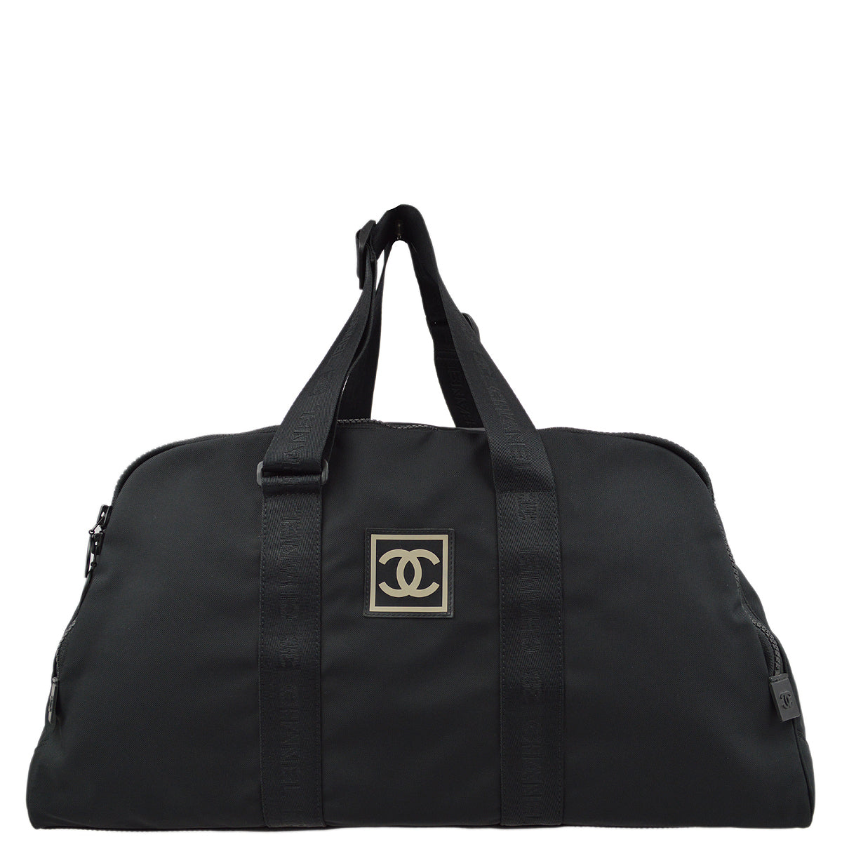 Chanel Black Nylon Sport Line Duffle Gym Bag