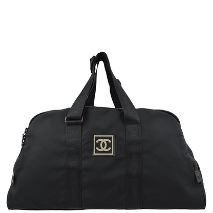 Chanel Black Nylon Sport Line Duffle Gym Bag