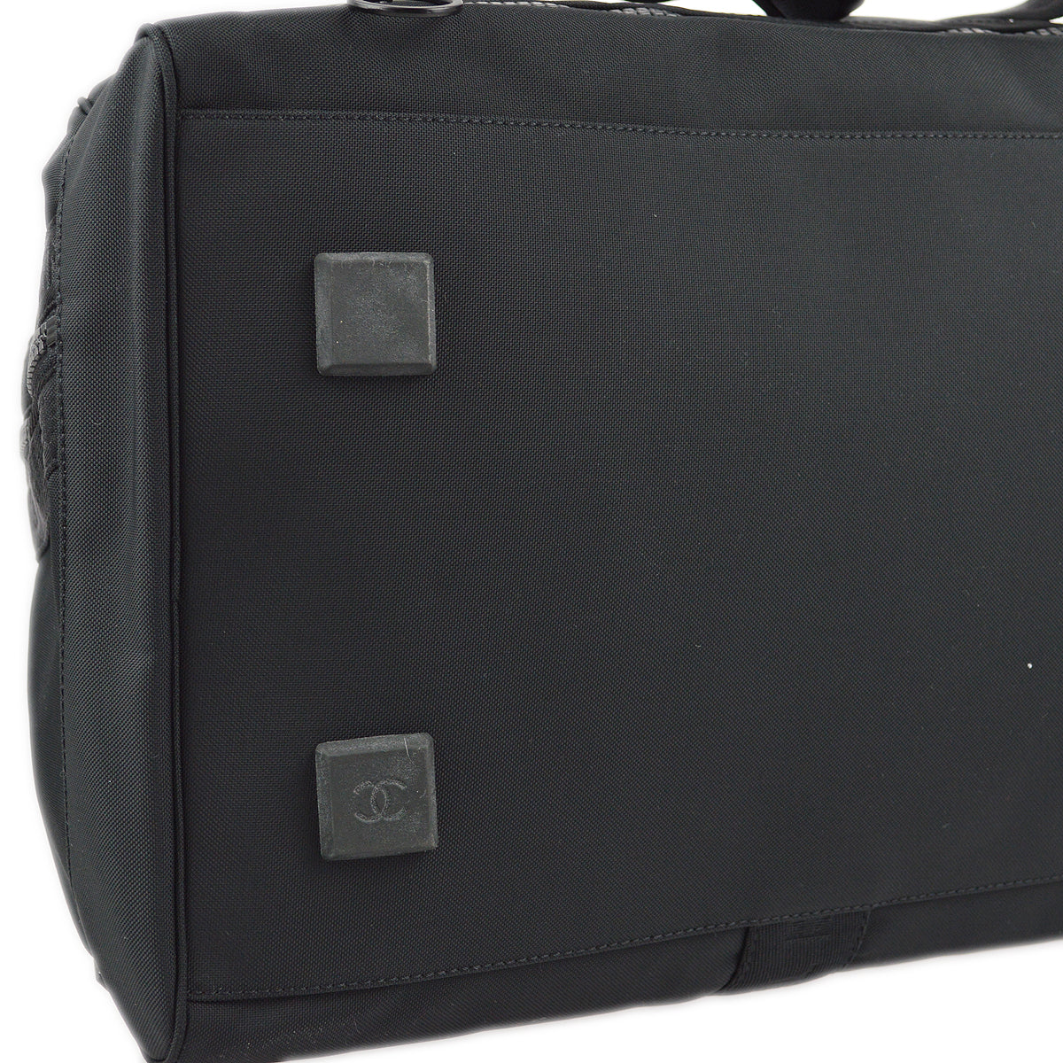 Chanel Black Nylon Sport Line Duffle Gym Bag