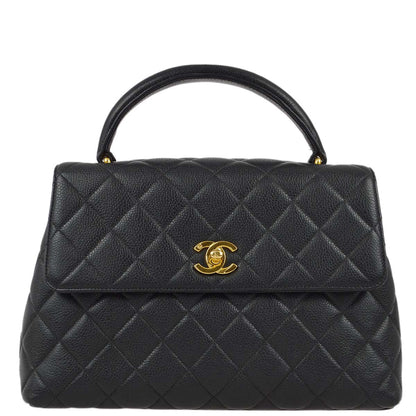 Chanel 1996-1997 Black Caviar Kelly Handbag