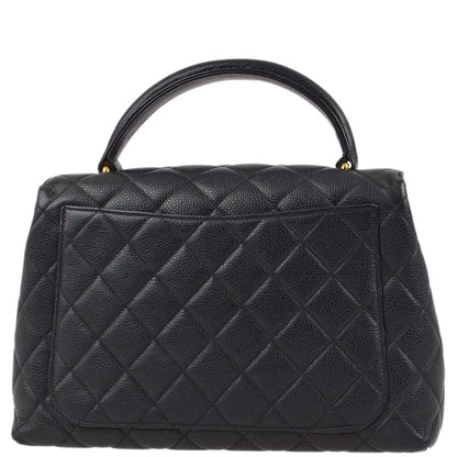 Chanel 1996-1997 Black Caviar Kelly Handbag