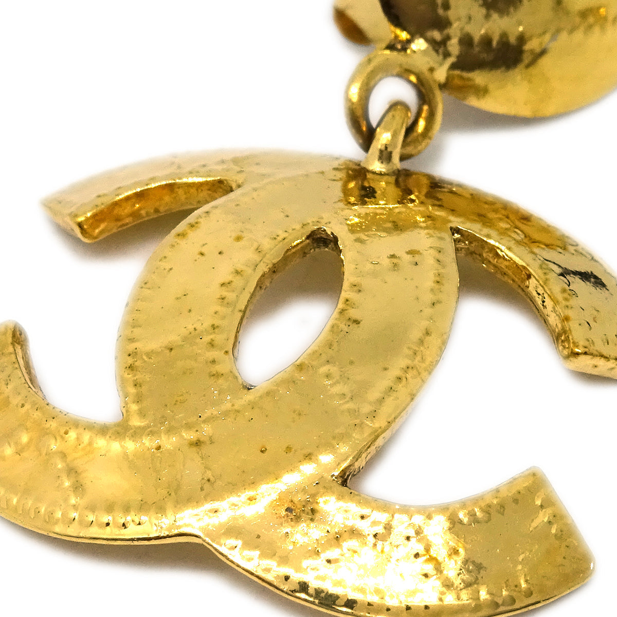 Chanel Gold Dangle Earrings Clip-On 94P