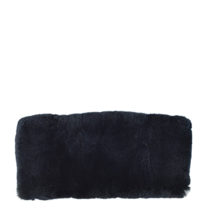 Chanel Fur Shawl Stole Black Small Good