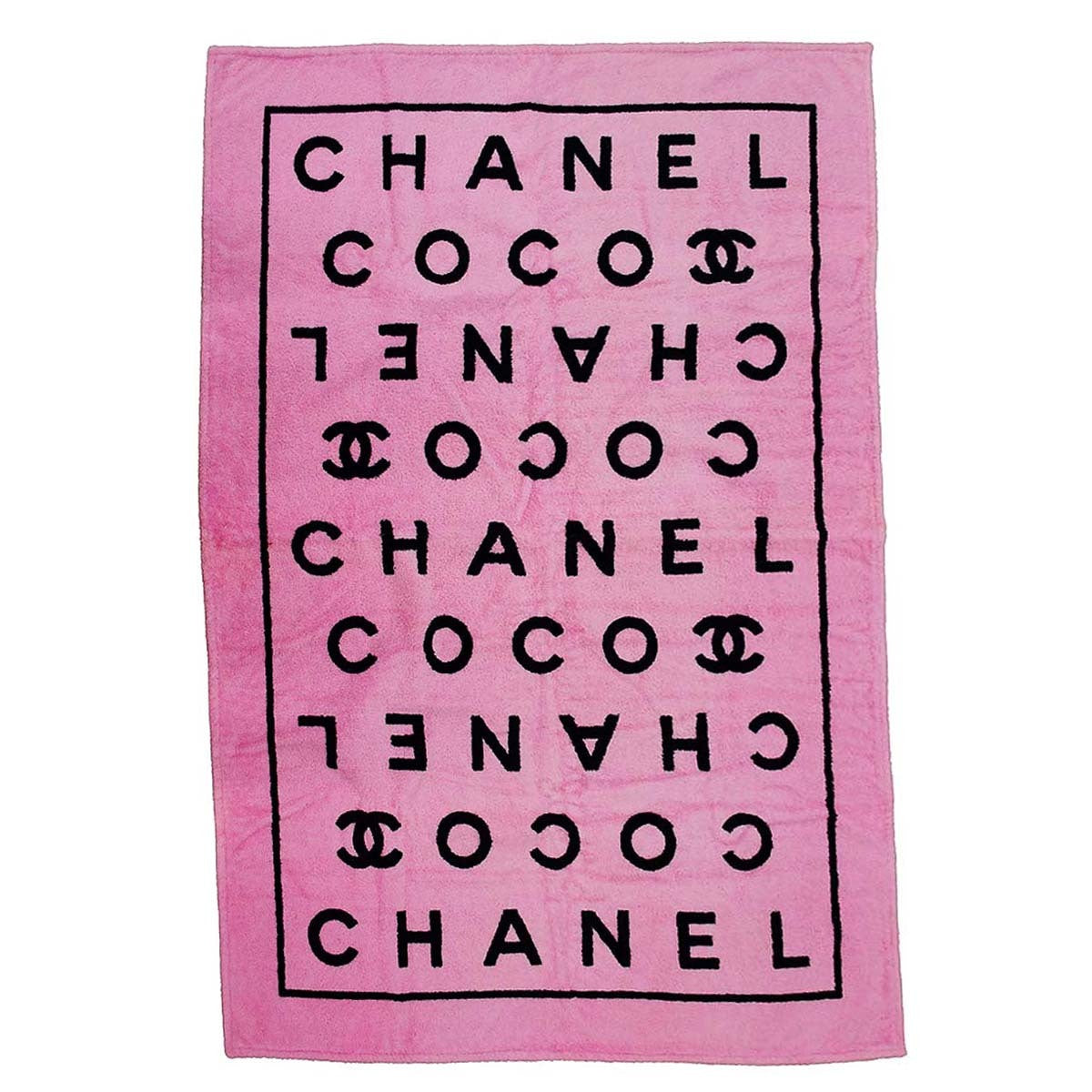 Chanel Logo Beach Towel Pink Small Good