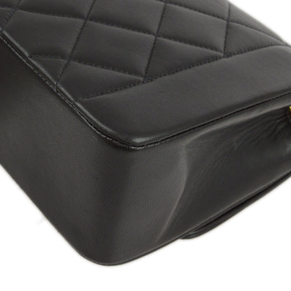 Chanel 1994-1996 Black Lambskin Small Diana Shoulder Bag