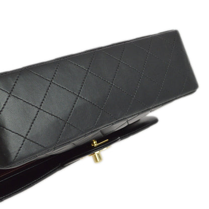 Chanel 2001-2003 Black Lambskin Small Classic Double Flap Shoulder Bag
