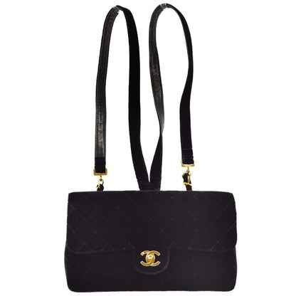 Chanel * 1994-1996 Black Velvet Classic Flap Chain Backpack