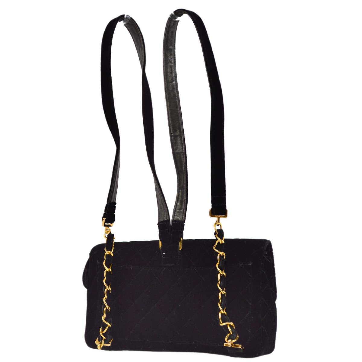 Chanel * 1994-1996 Black Velvet Classic Flap Chain Backpack