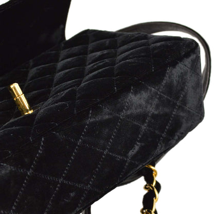 Chanel * 1994-1996 Black Velvet Classic Flap Chain Backpack