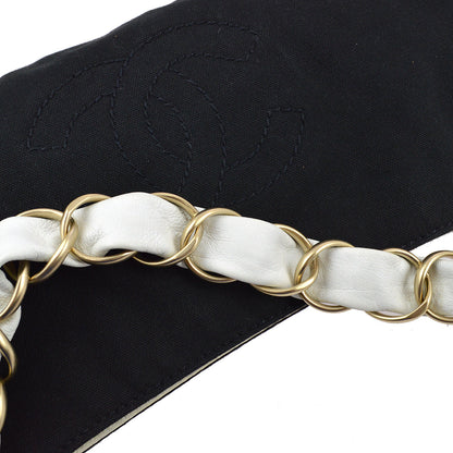 Chanel 2003-2004 Canvas Calfskin Chain Shoulder Bag