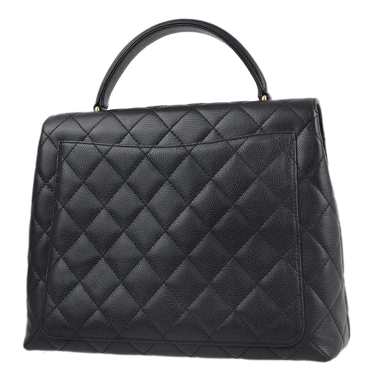 Chanel 2001-2003 Black Caviar Top Handle Handbag