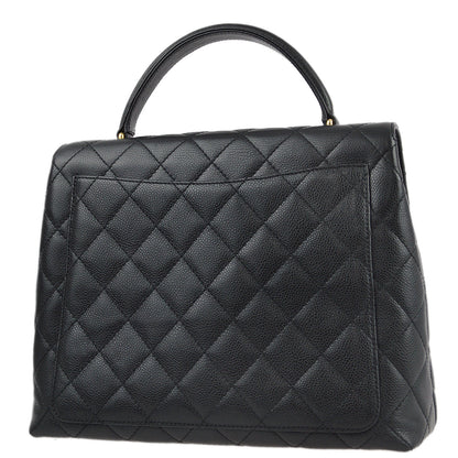 Chanel 2001-2003 Black Caviar Top Handle Handbag