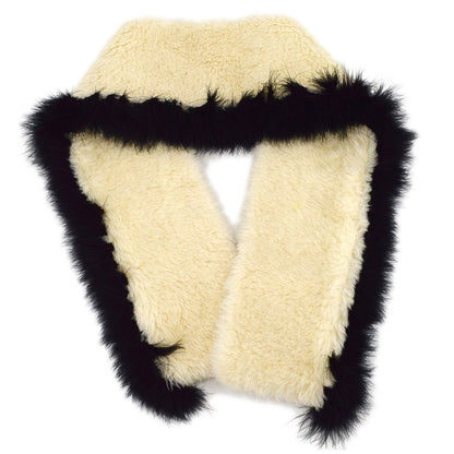 Chanel Fur Stole White Small Good