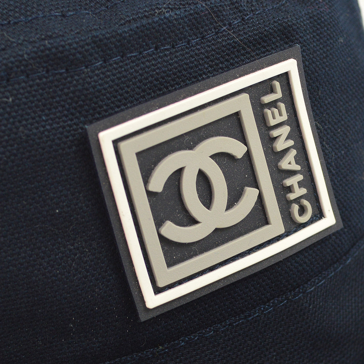 Chanel Navy Sport Line Bucket Hat #M Small Good