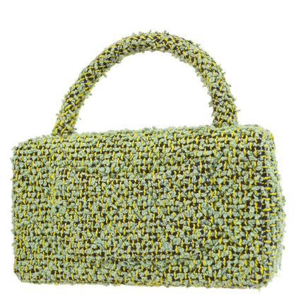 Chanel 1994-1996 Green Tweed Classic Single Flap 2 in 1 Handbag Set