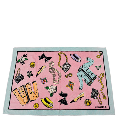 Chanel Icon Beach Towel Pink Small Good