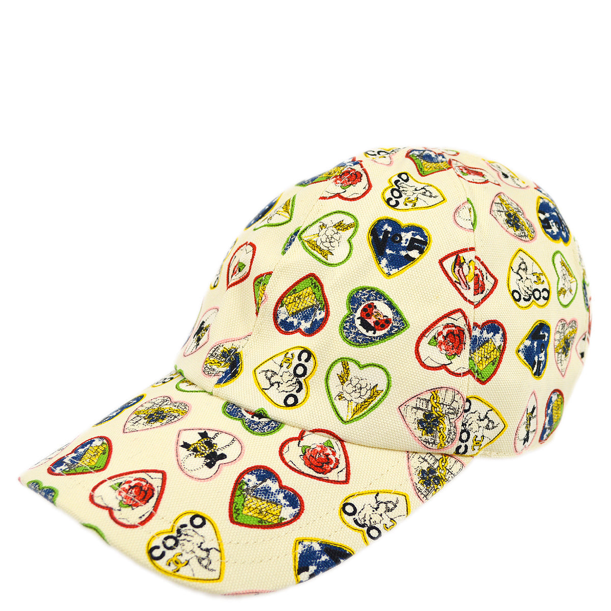 Chanel Ivory Valentine Cap Hat #M Small Good