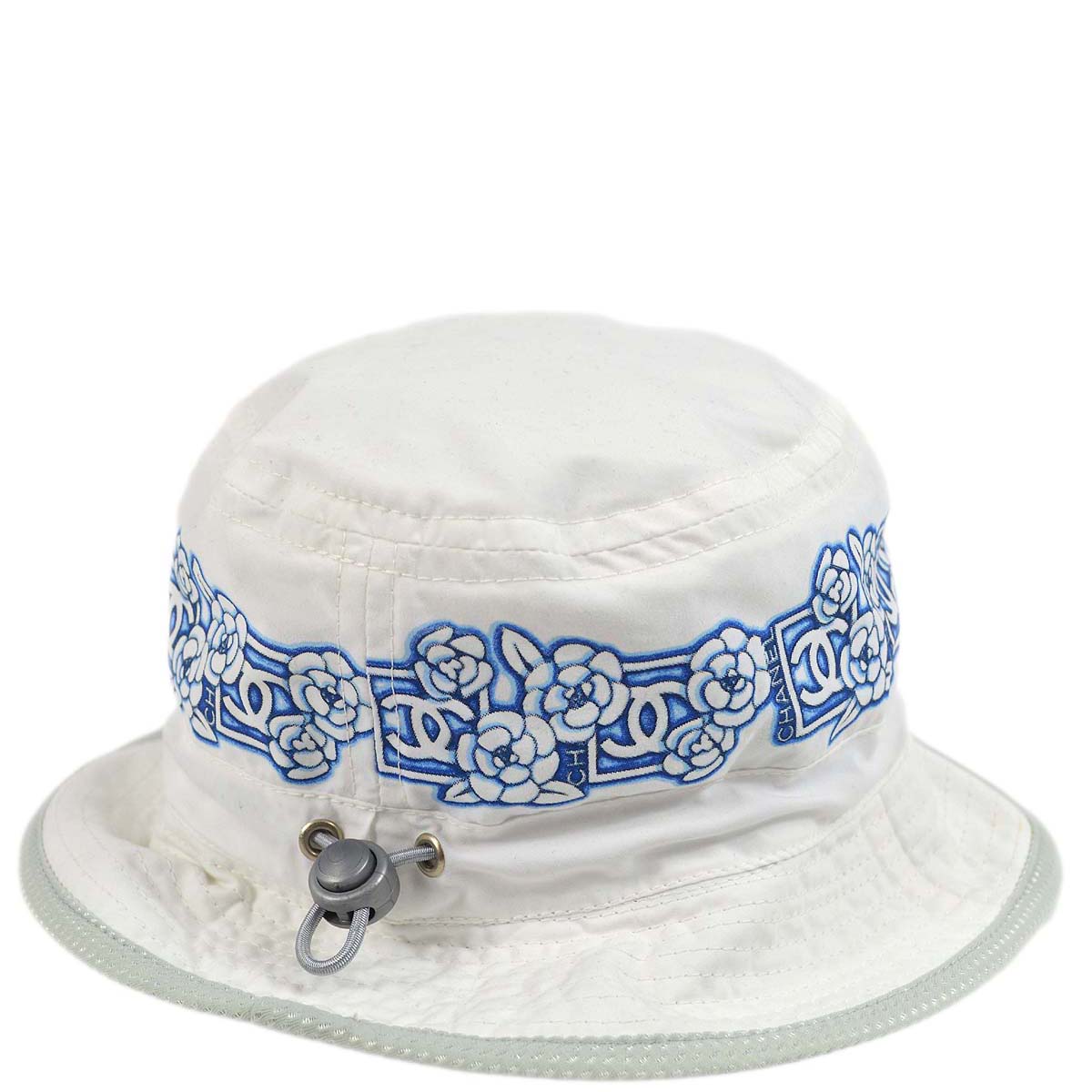 Chanel White Sport Line Bucket Hat #M Small Good