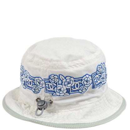 Chanel White Sport Line Bucket Hat #M Small Good