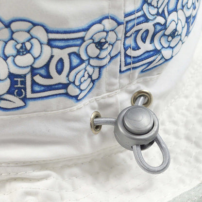 Chanel White Sport Line Bucket Hat #M Small Good