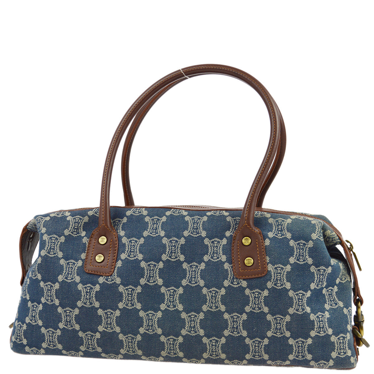 Celine Blue Denim Macadam Handbag