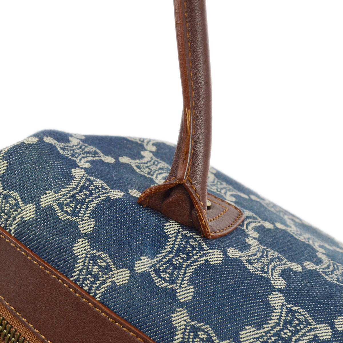 Celine Blue Denim Macadam Handbag