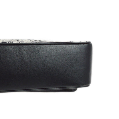 Chanel Black White Silk Lambskin Choco Bar Shoulder Bag