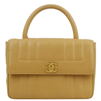 Chanel 1994-1996 Beige Lambskin Mademoiselle Handbag