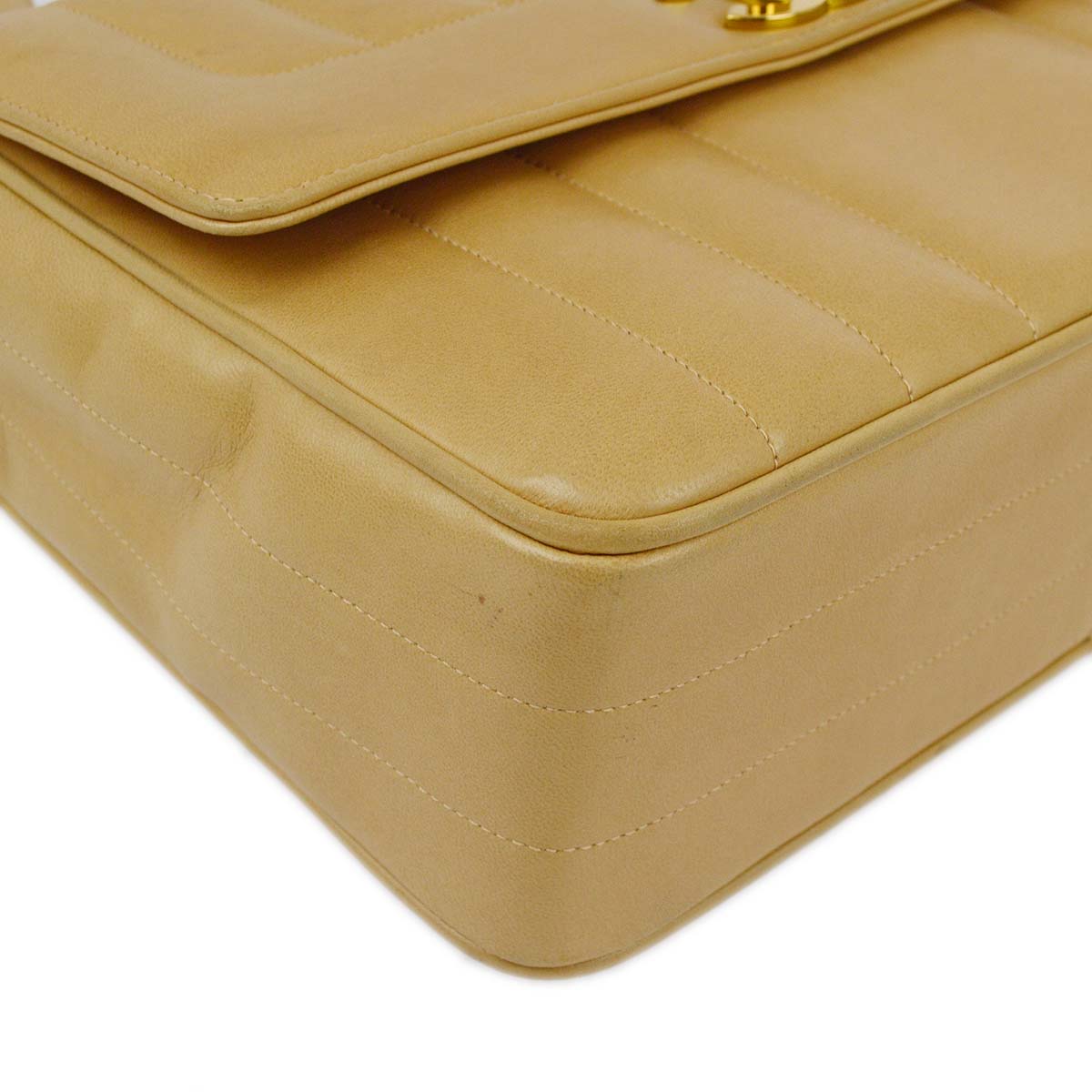Chanel 1994-1996 Beige Lambskin Mademoiselle Handbag