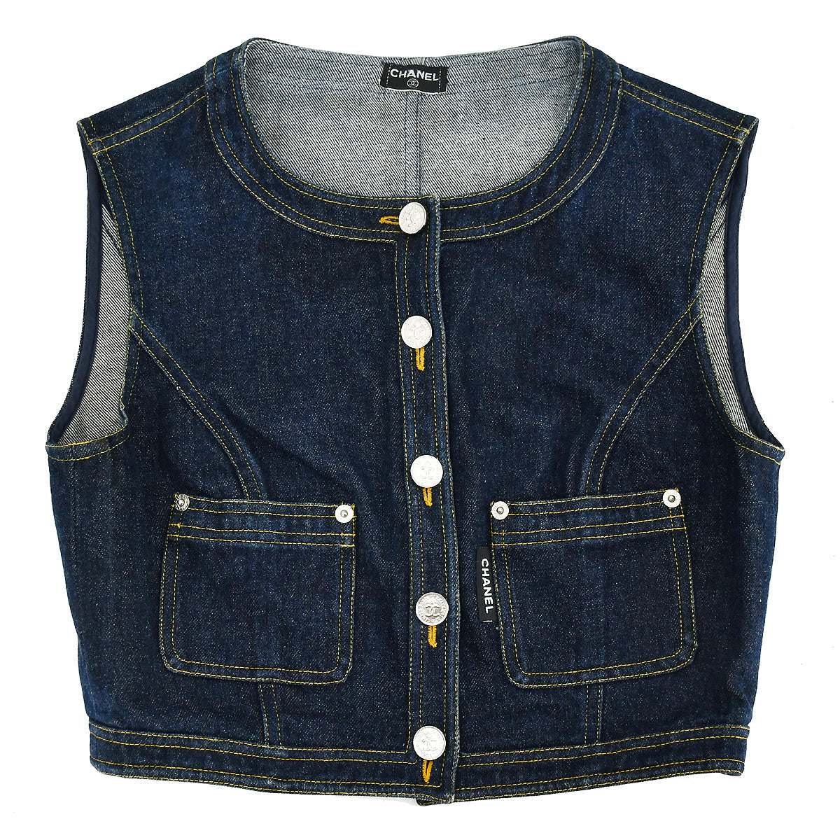 Chanel Vest Denim Jacket Indigo