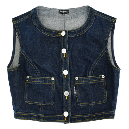 Chanel Vest Denim Jacket Indigo
