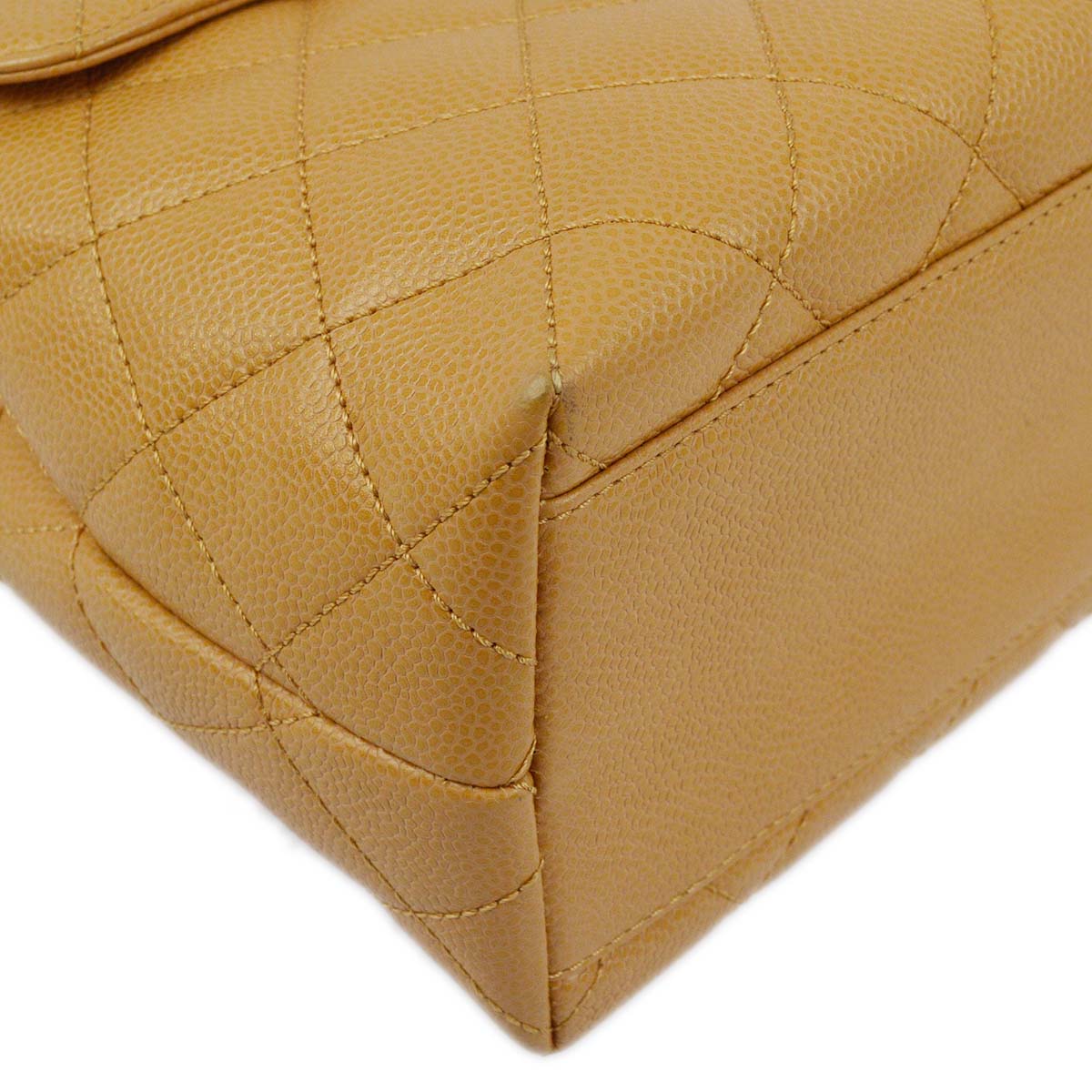 Chanel 2003-2004 Beige Caviar Kelly Handbag