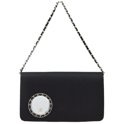 Chanel 2004-2005 Black Satin Chain Handbag