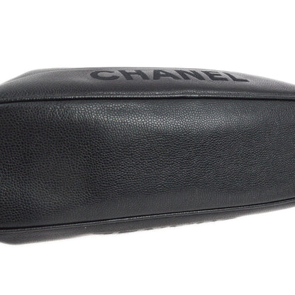 Chanel 1996-1997 Black Caviar Chain Shoulder Tote Bag