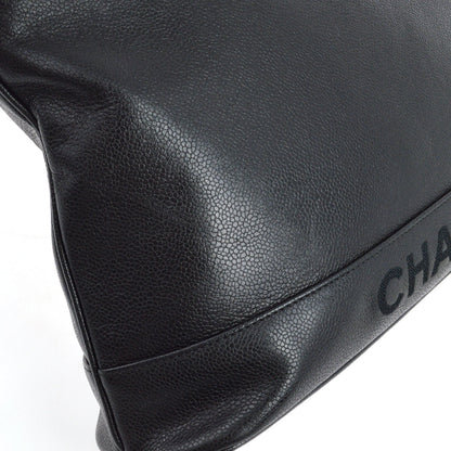 Chanel 1996-1997 Black Caviar Chain Shoulder Tote Bag