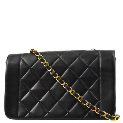 Chanel 1994-1996 Black Lambskin Small Diana Shoulder Bag