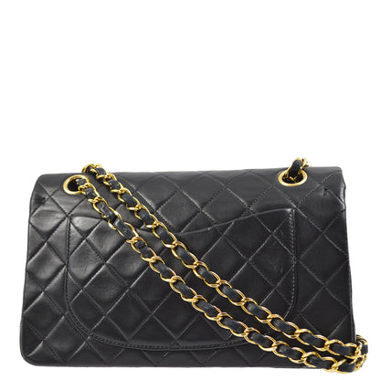 Chanel 1997-1999 Black Lambskin Small Classic Double Flap Shoulder Bag