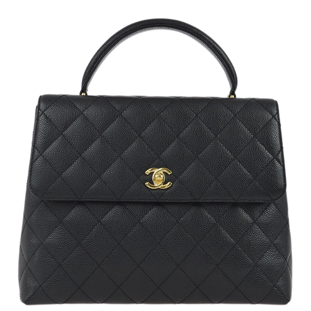 Chanel 2004-2005 Black Caviar Kelly Handbag