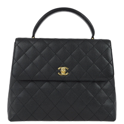 Chanel 2004-2005 Black Caviar Kelly Handbag