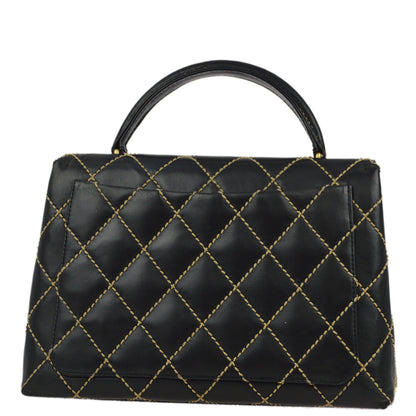 Chanel 2004-2005 Black Calfskin Wild Stitch Kelly Handbag